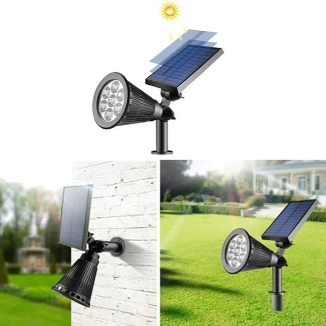 LED Garden Spotlight with Solar Panel and Dusk Sensor