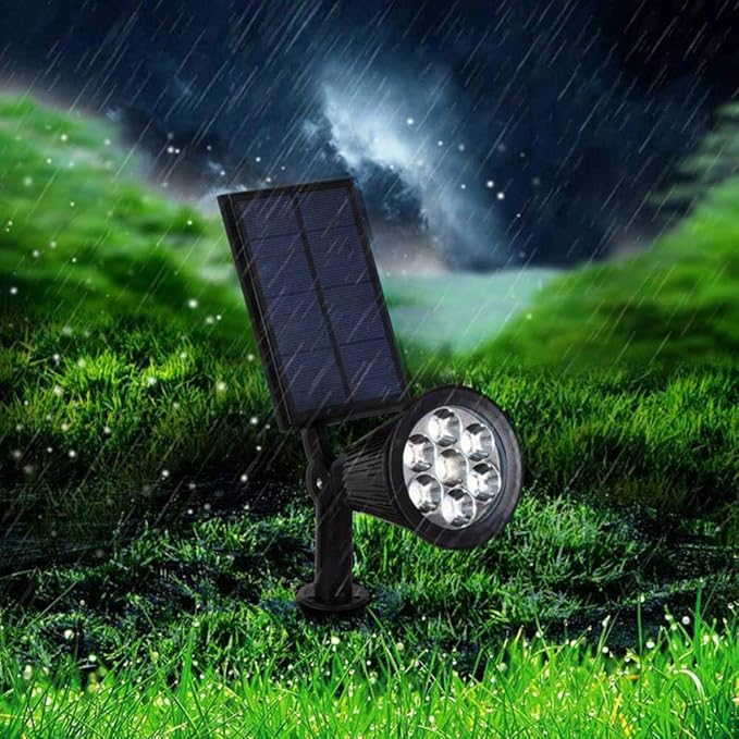 LED Garden Spotlight with Solar Panel and Dusk Sensor