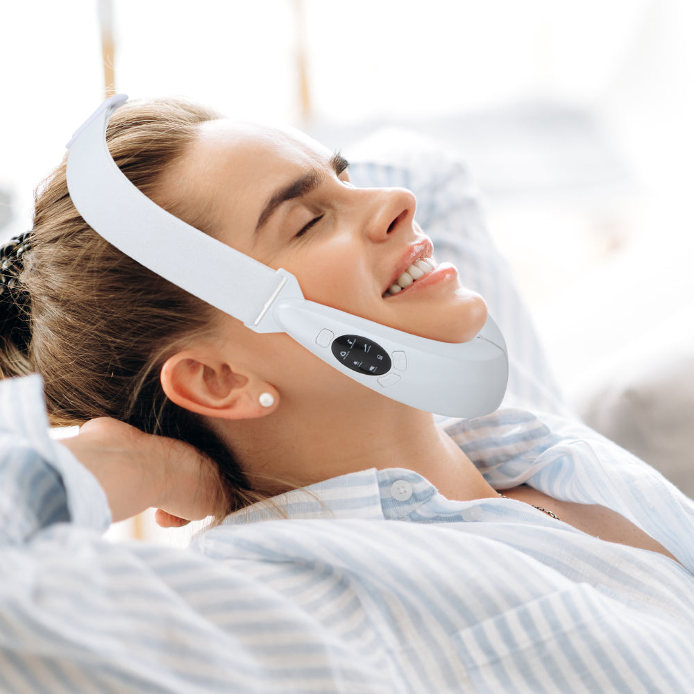 EMS Gesichtsstraffer mit LED-Therapie - Gesichtsstraffung und Doppelkinn-Entfernung