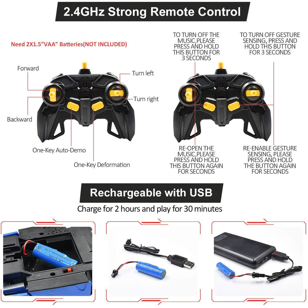 Transforming Remote Control Robot Car Toy