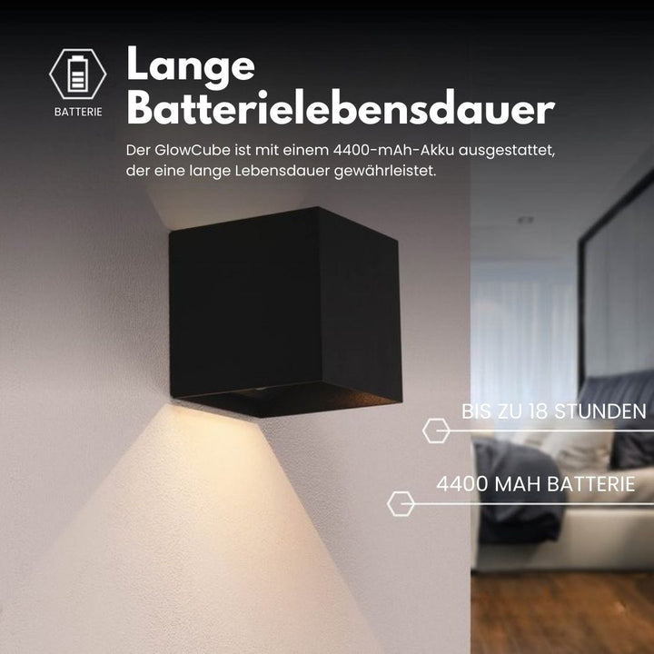 Wireless Wall Lamp for Indoor and Outdoor Use | LED Lamp with Battery and Sensor | GlowCube