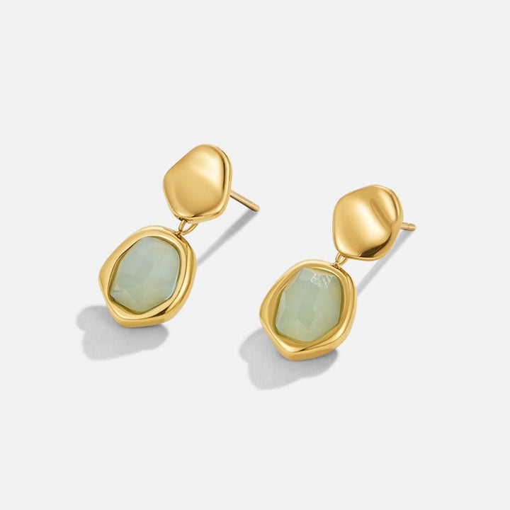 Gold Aquamarine Earrings