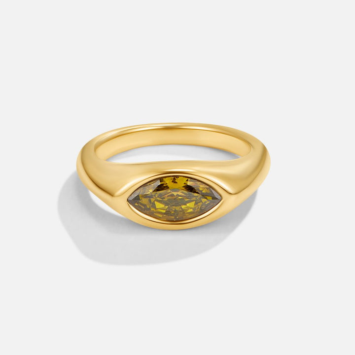 Refined green cubic zirconia ring