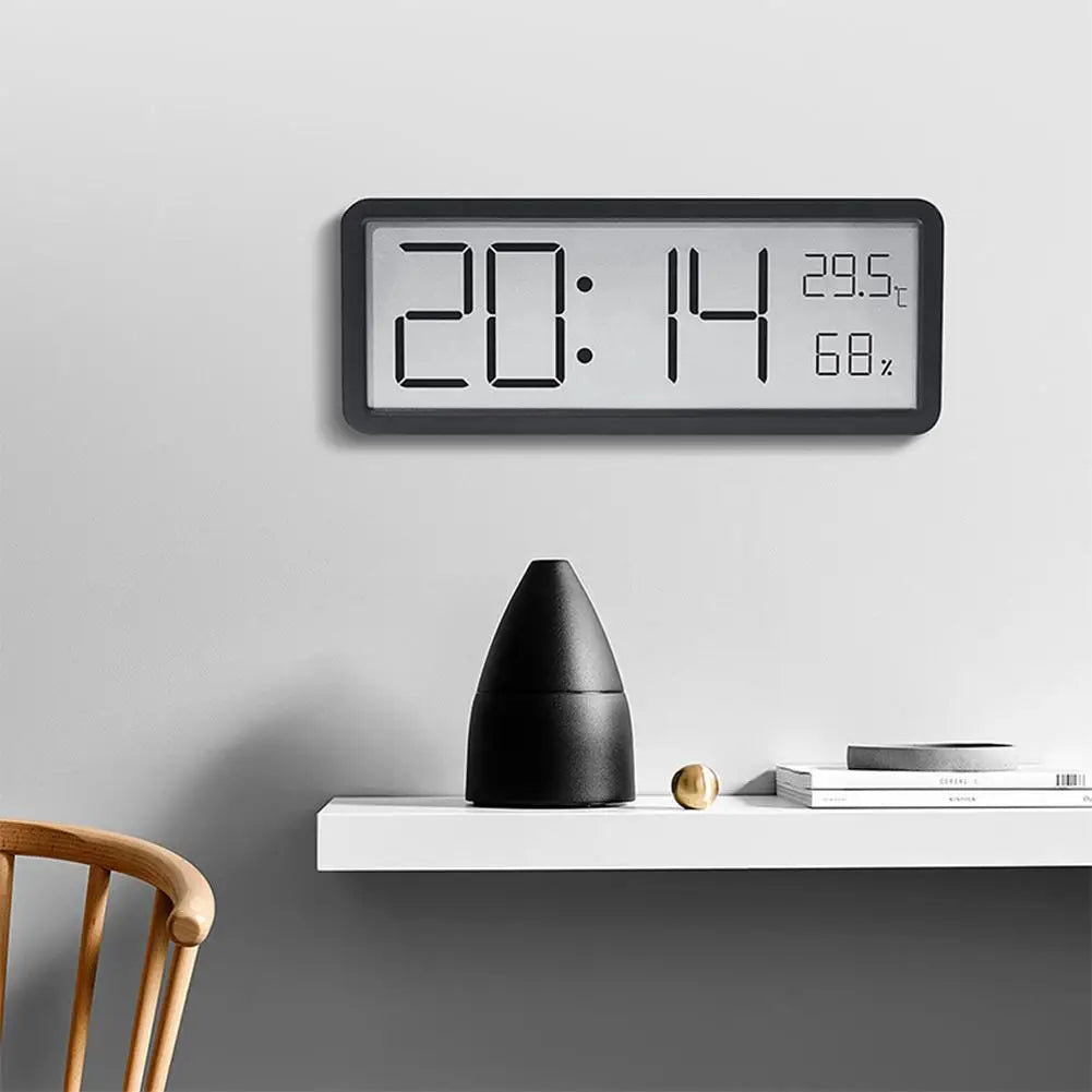 Large Digital Wall Clock - LED with Temperature