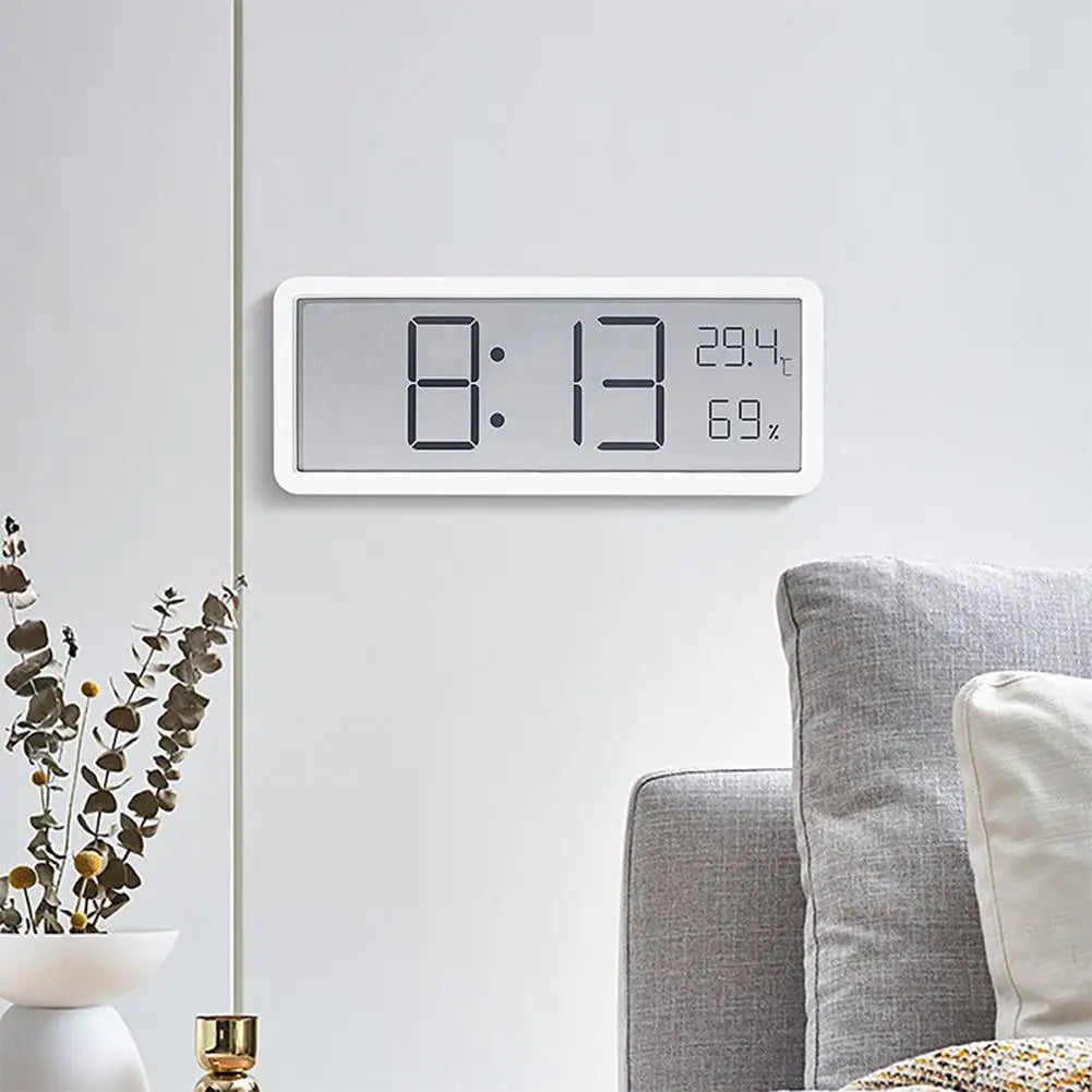 Large Digital Wall Clock - LED with Temperature