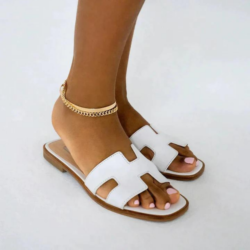 Damensandalen mit H-Steg aus veganem Leder - Bequem und elegant