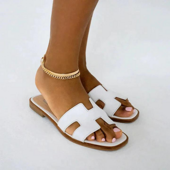 Damensandalen mit H-Steg aus veganem Leder - Bequem und elegant
