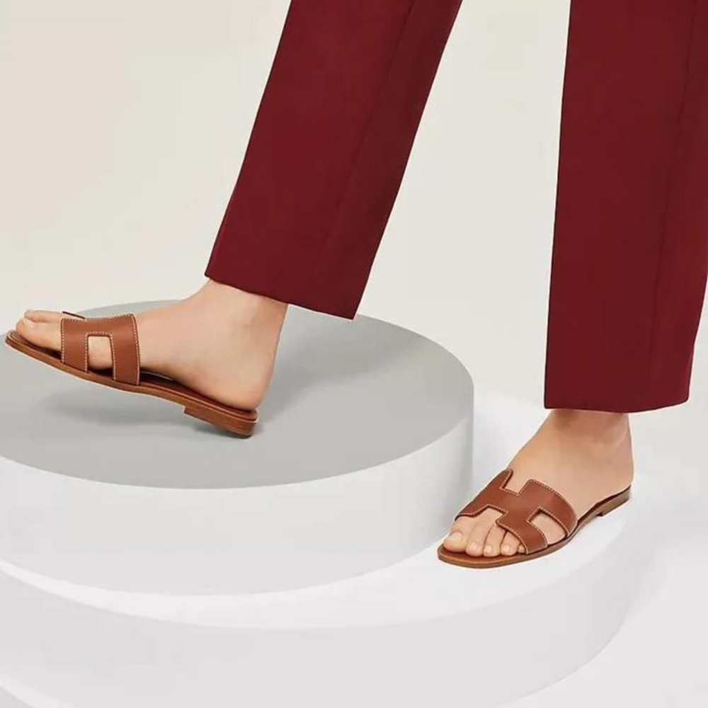 Damensandalen mit H-Steg aus veganem Leder - Bequem und elegant