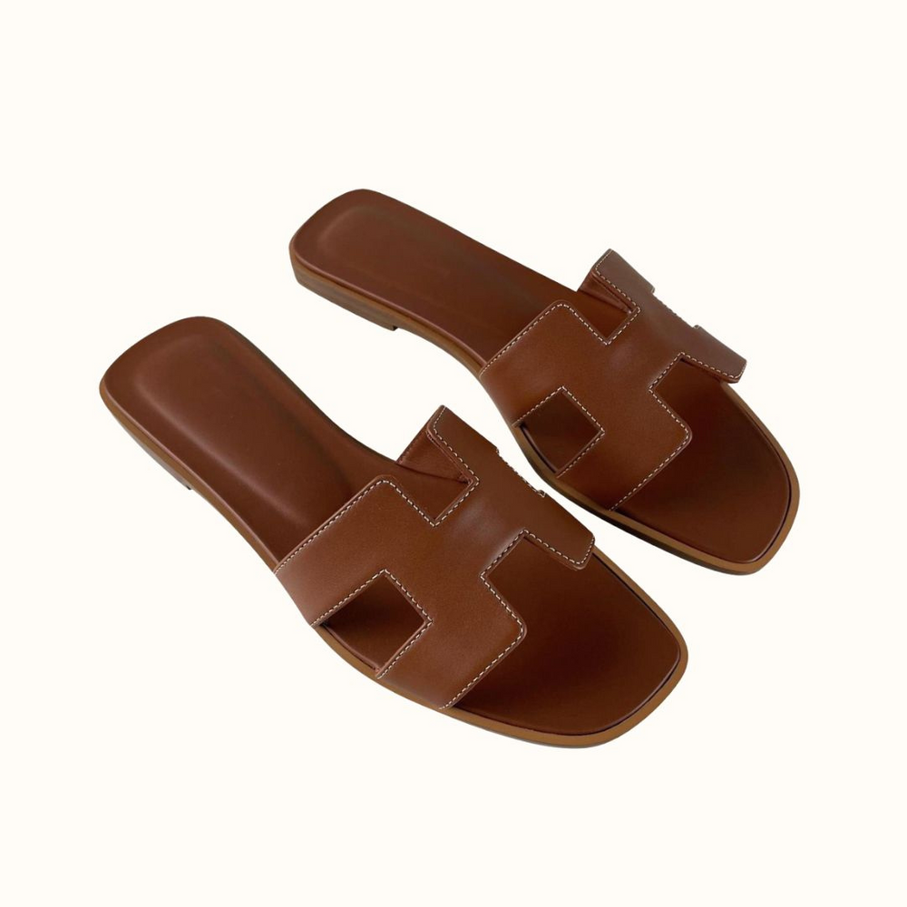 Damensandalen mit H-Steg aus veganem Leder - Bequem und elegant
