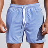 Men's Striped Swim Shorts with Drawstring Waist