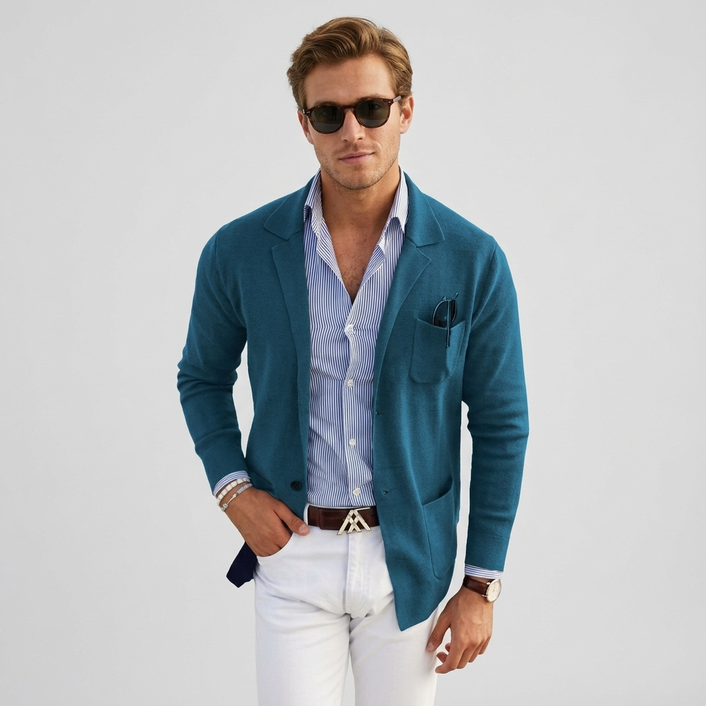 Stylish Men's Blazer with Casual Flap Pockets – Timeless Design, Modern Twist