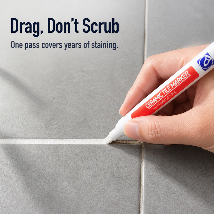 Grout Restoration Pen – Covers Discoloured Grout in Minutes