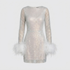 Round Neck Mini Dress with Fitted Waist