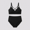 Plus Size Strappy Top & High Waist Bikini Set