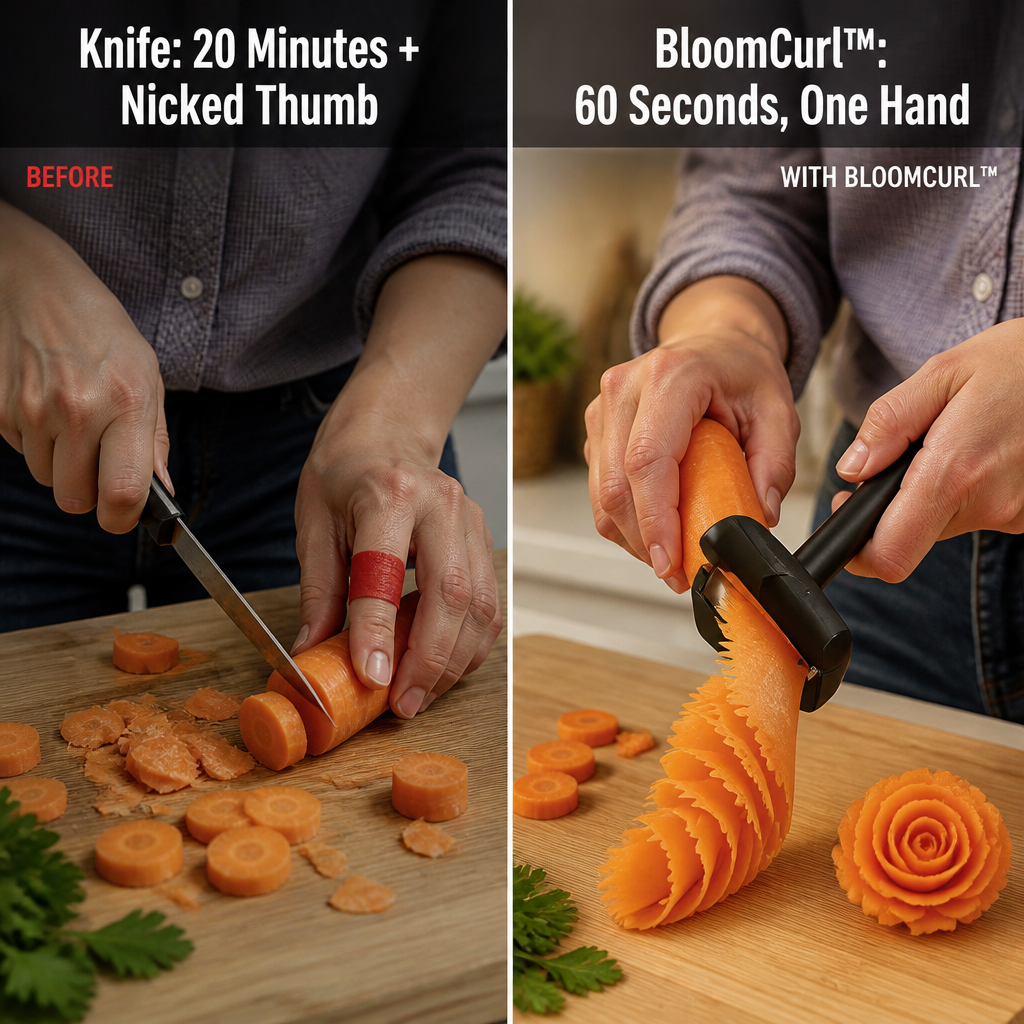 Rose Shaper for Vegetables – Stainless Steel Carrot Peeler & Garnishing Knife