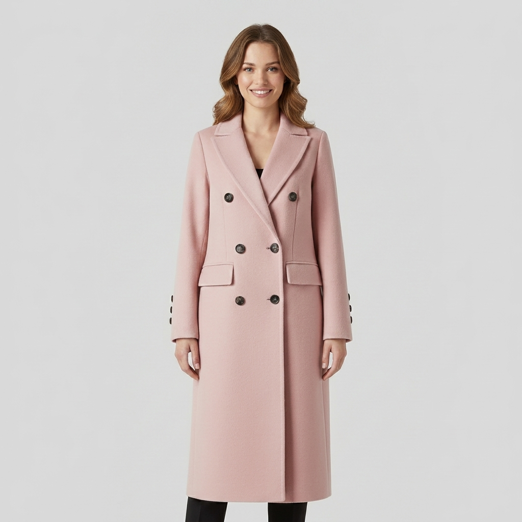Women's Stylish Coat with Classic Button Closure