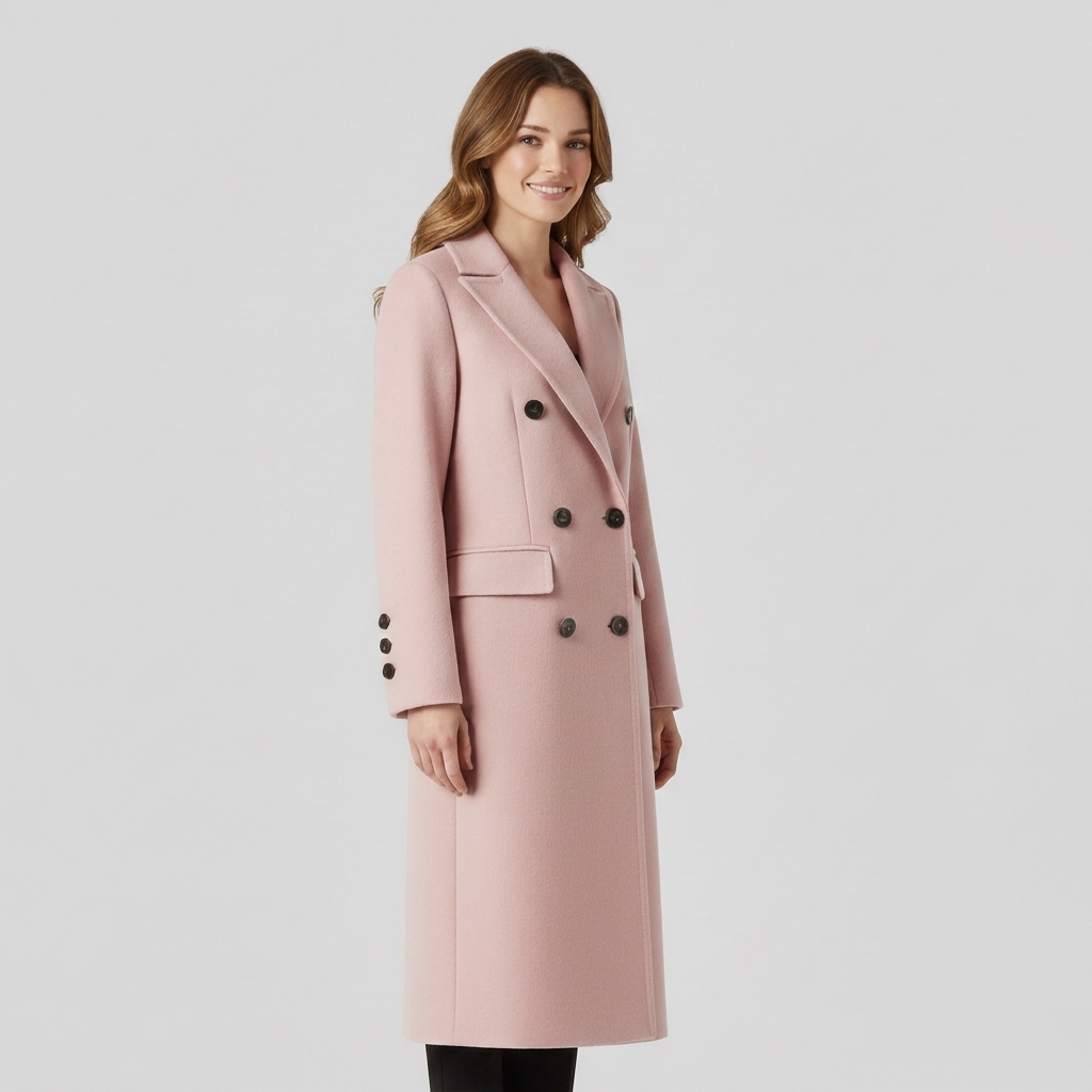 Women's Stylish Coat with Classic Button Closure