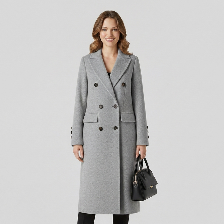 Women's Stylish Coat with Classic Button Closure