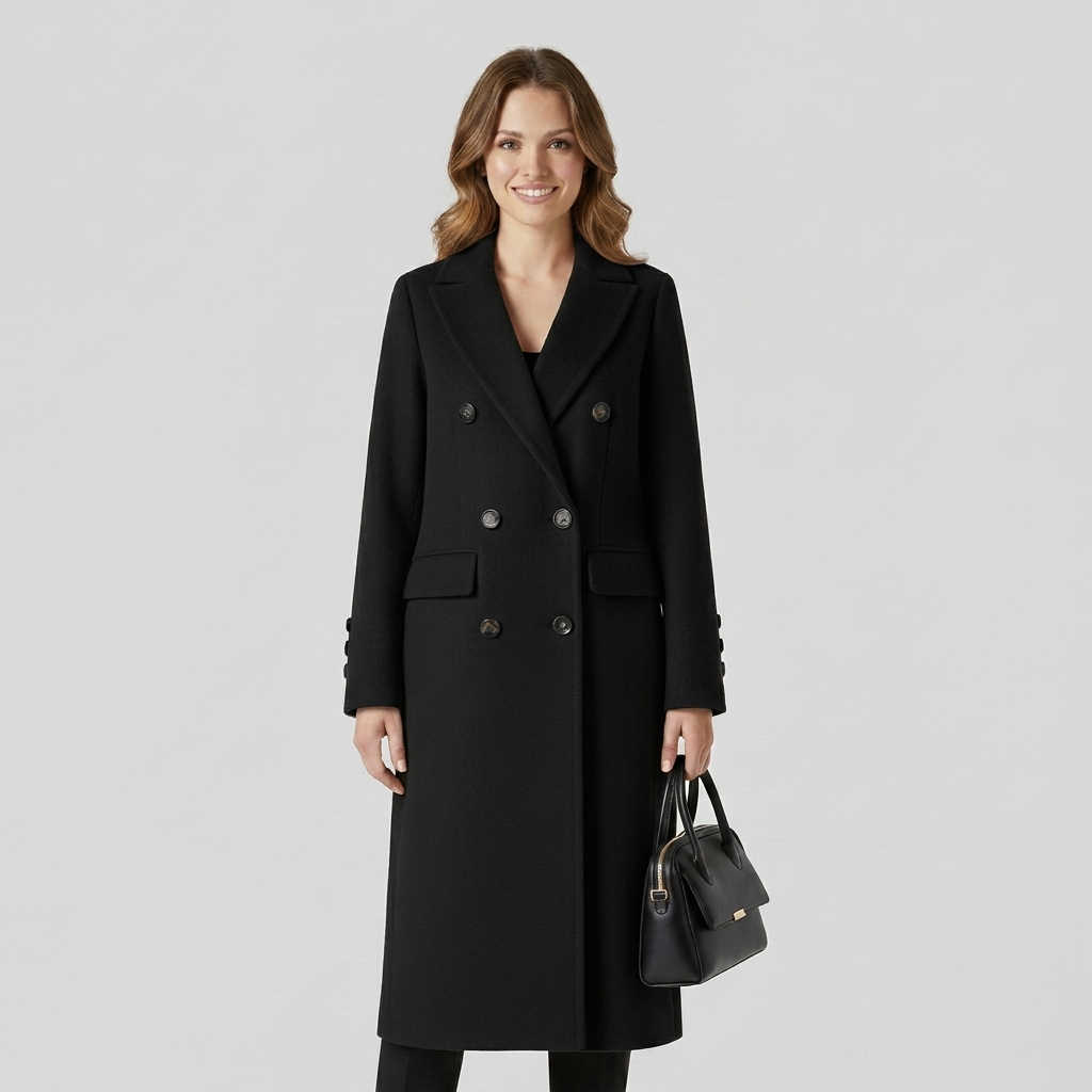 Women's Stylish Coat with Classic Button Closure