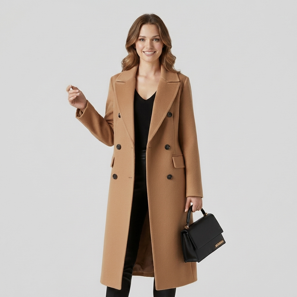 Women's Stylish Coat with Classic Button Closure