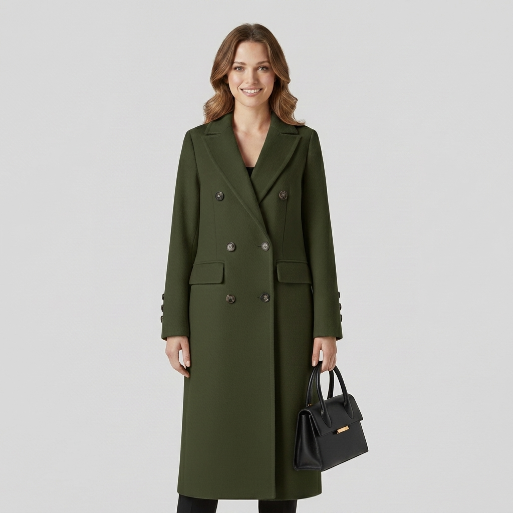 Women's Stylish Coat with Classic Button Closure