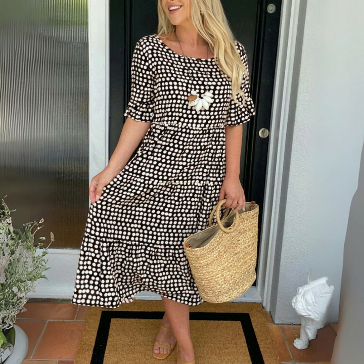 Trendy Relaxed Tiered Midi Dress for Women