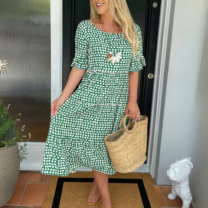 Trendy Relaxed Tiered Midi Dress for Women