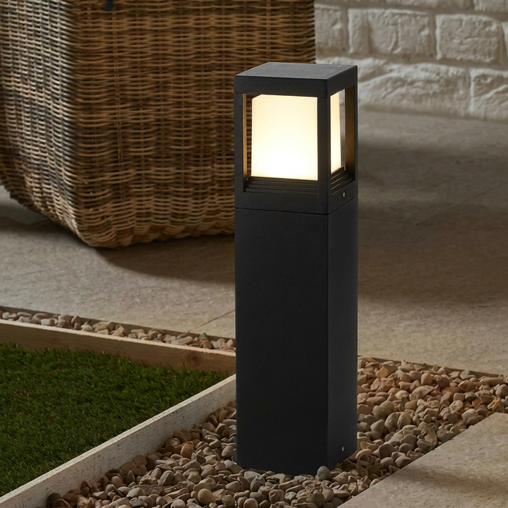 Stylish Outdoor Solar Cube Light – 60cm Warm White LED