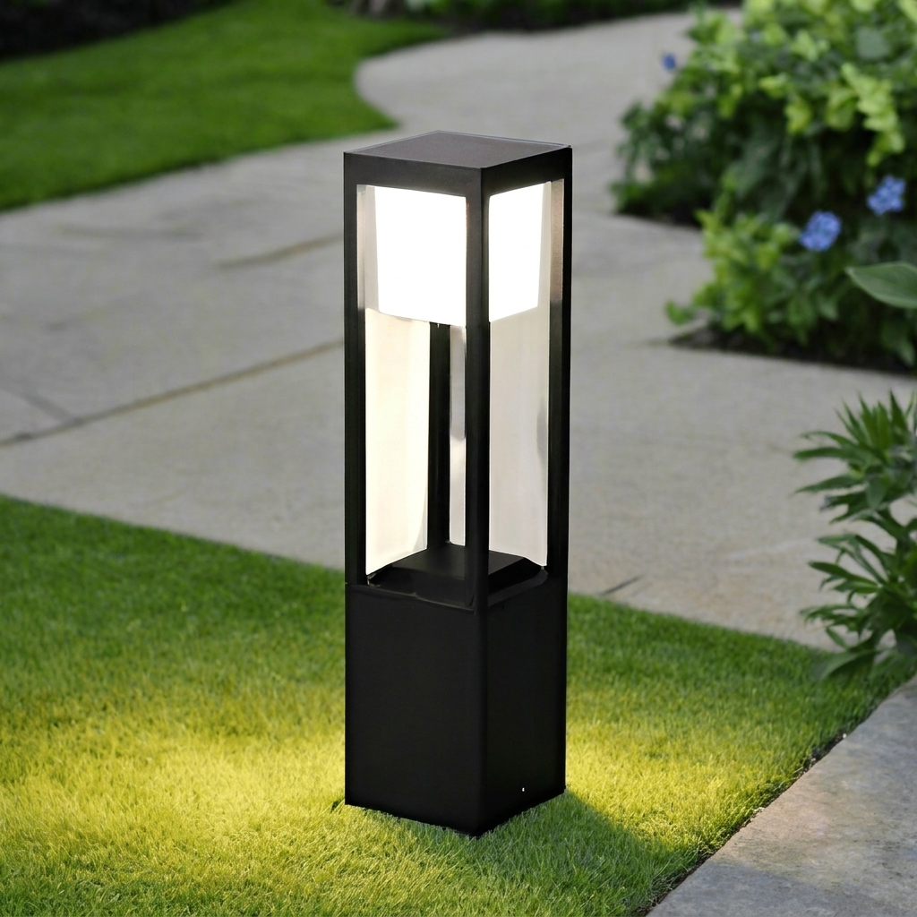Stylish Outdoor Solar Cube Light – 60cm Warm White LED
