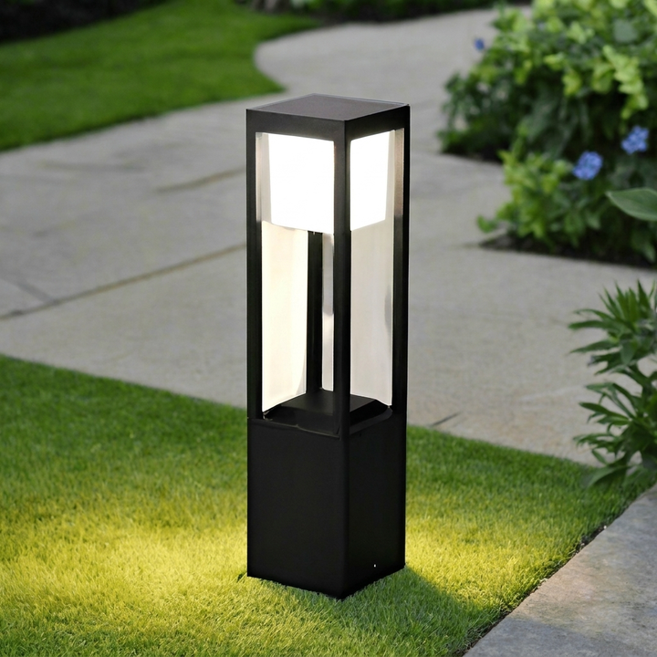 Stylish Outdoor Solar Cube Light – 60cm Warm White LED