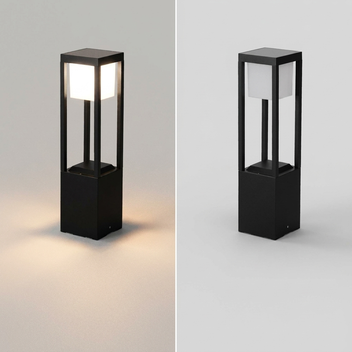 Stylish Outdoor Solar Cube Light – 60cm Warm White LED