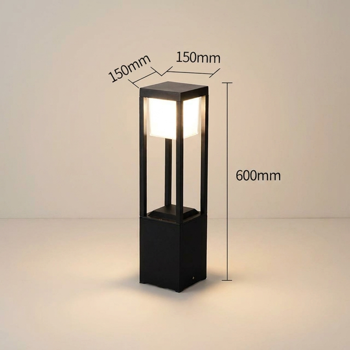 Stylish Outdoor Solar Cube Light – 60cm Warm White LED