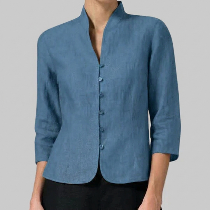 Women’s Stand-Collar Blouse – Chic Details with Versatile Flair