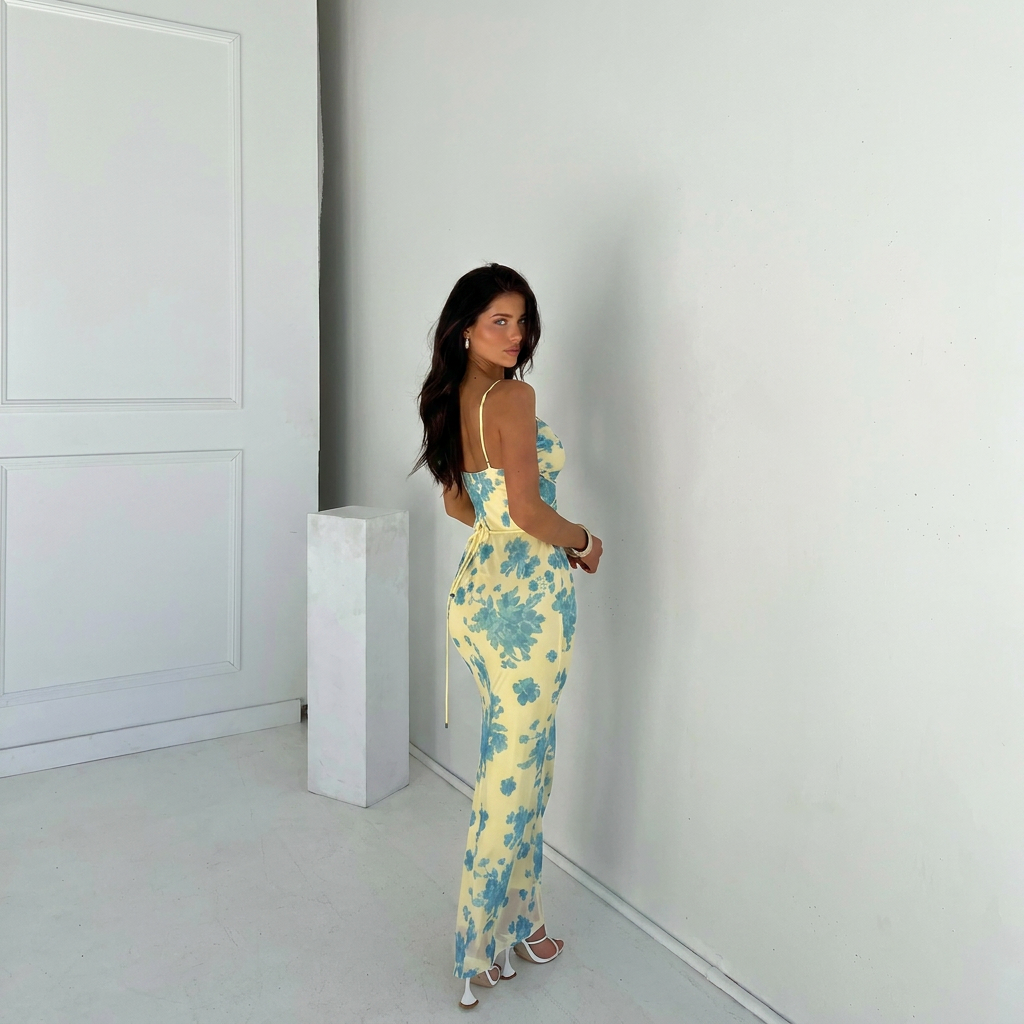 Modern Sleeveless Floral Maxi Dress