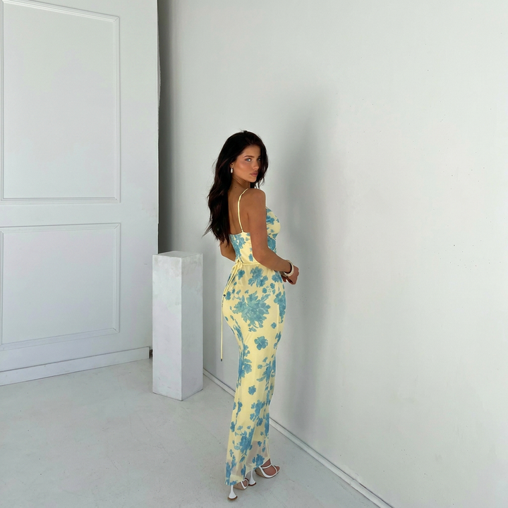 Modern Sleeveless Floral Maxi Dress