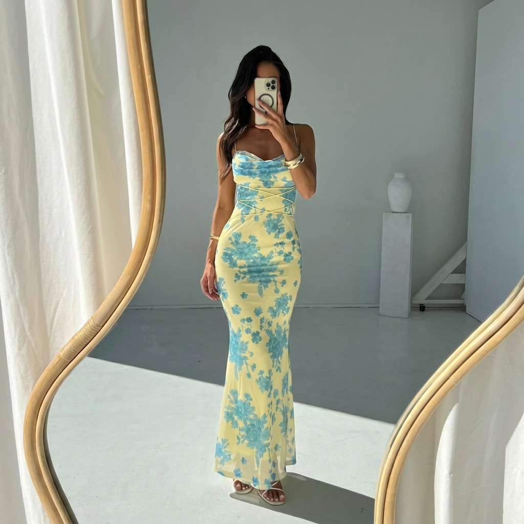 Modern Sleeveless Floral Maxi Dress