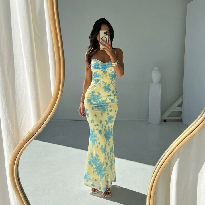 Modern Sleeveless Floral Maxi Dress