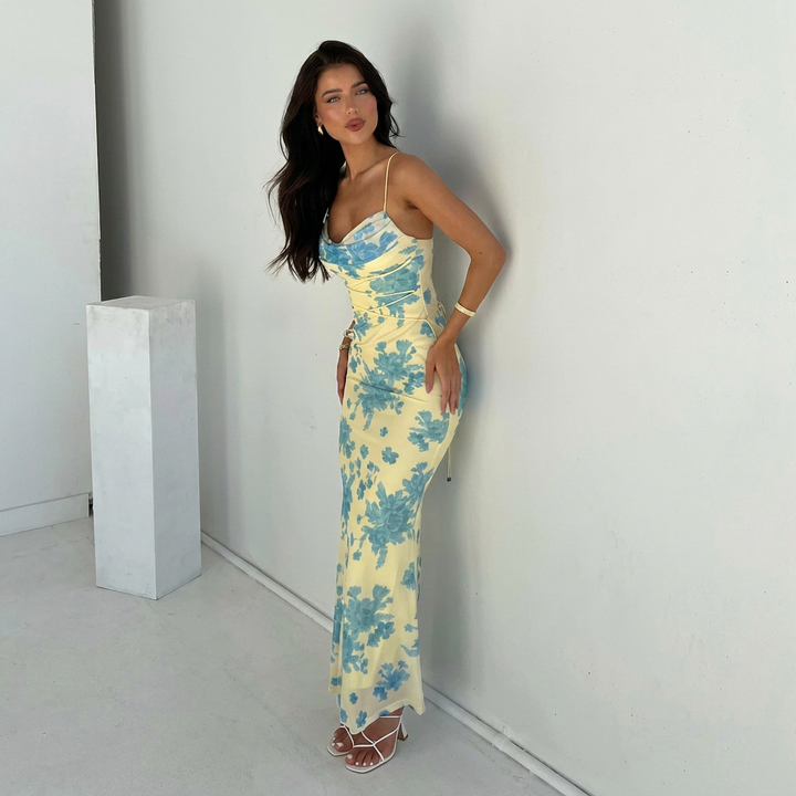 Modern Sleeveless Floral Maxi Dress