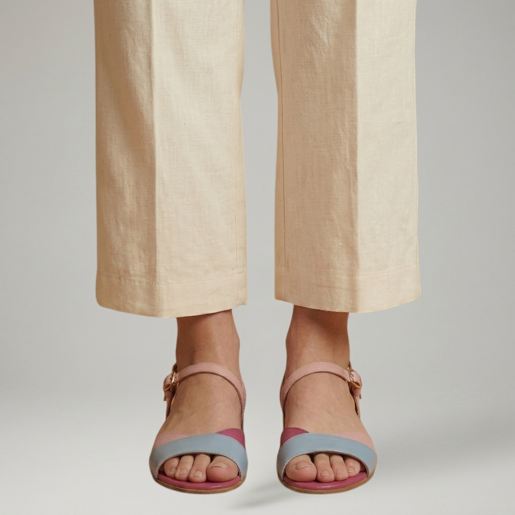 Elegant Women’s Flat Sandals – Cushioned Comfort and Low Heel