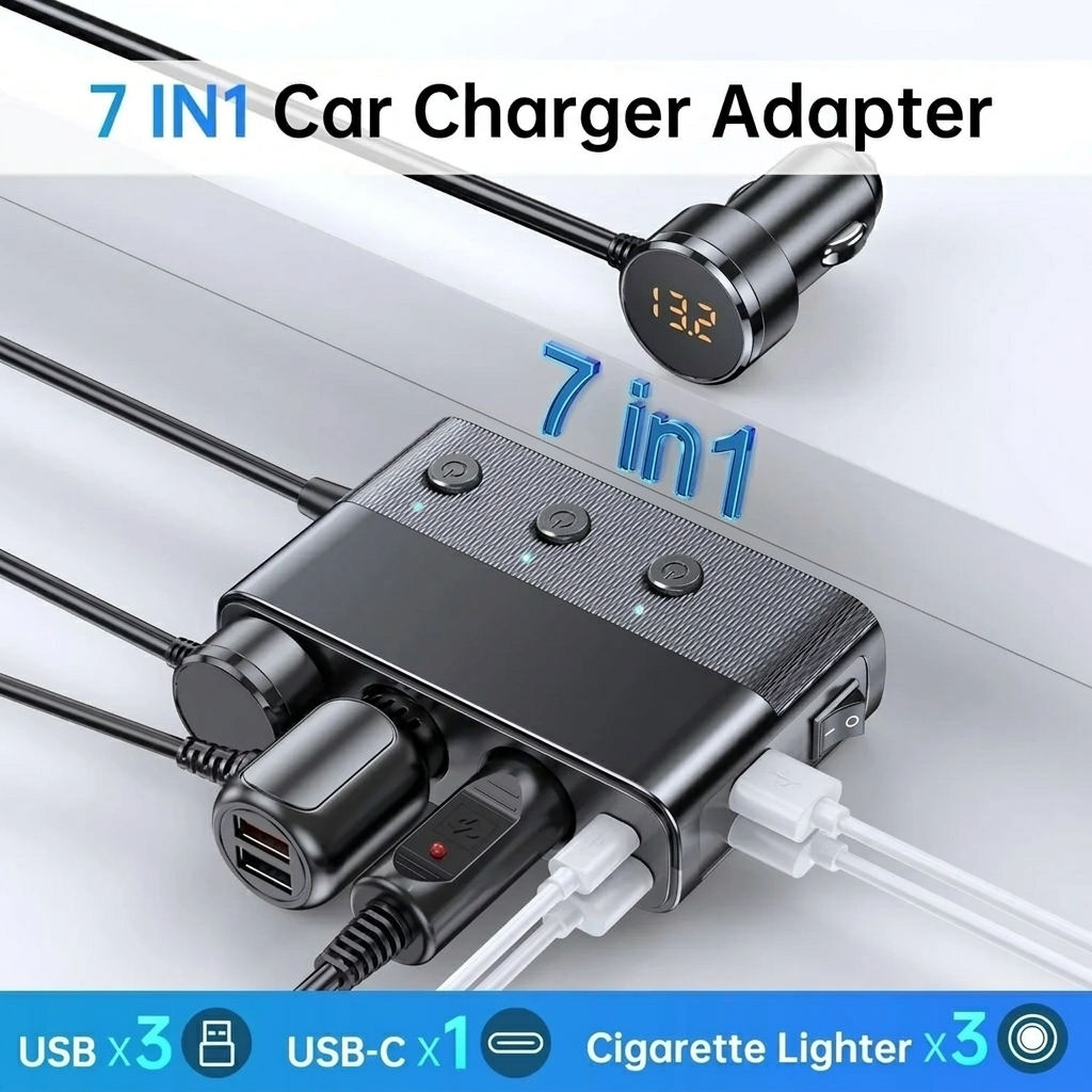 7-in-1 Car Charger Hub