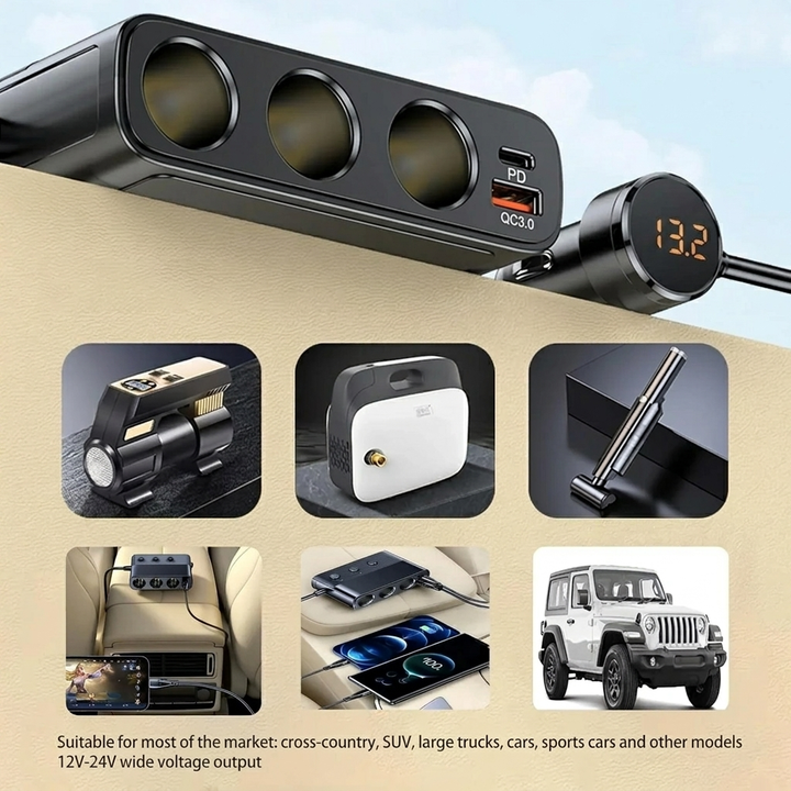 7-in-1 Car Charger Hub