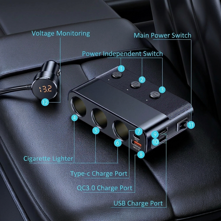 7-in-1 Car Charger Hub