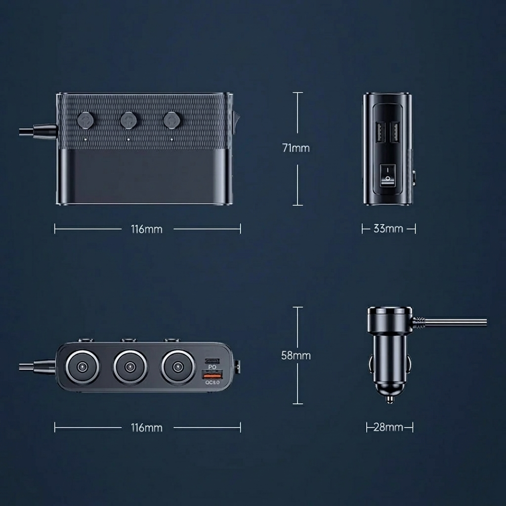 7-in-1 Car Charger Hub
