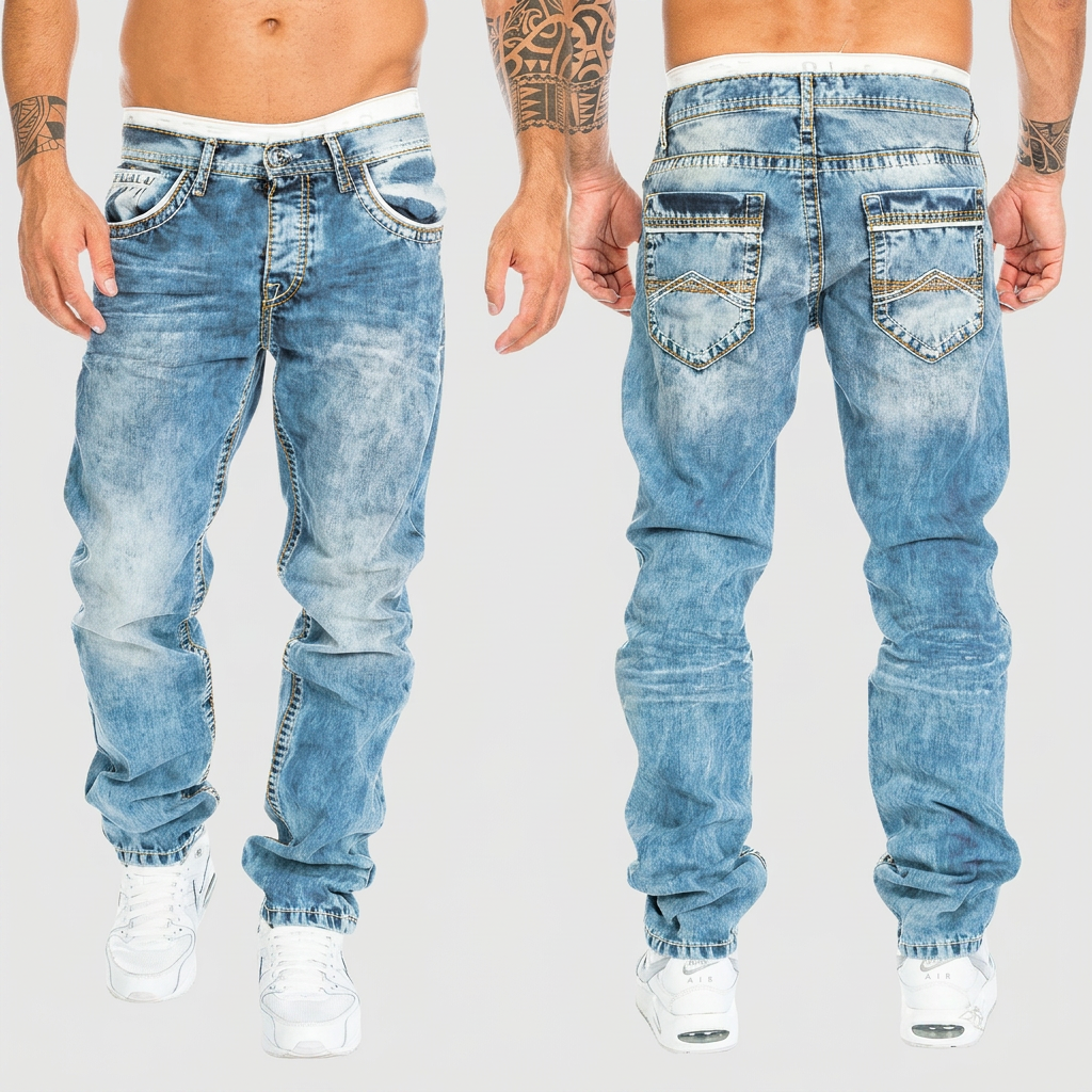 Distressed Acid Wash Jeans