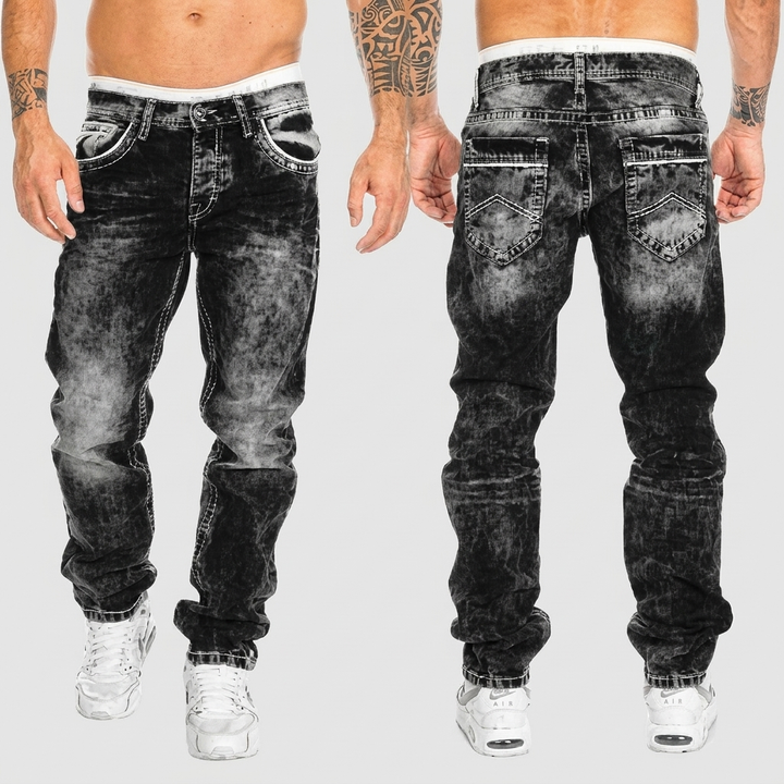 Distressed Acid Wash Jeans