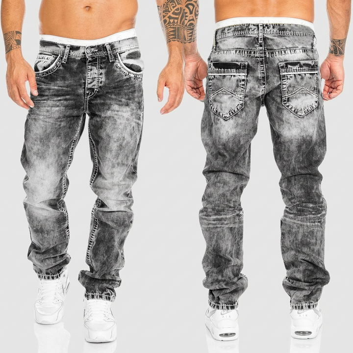 Distressed Acid Wash Jeans