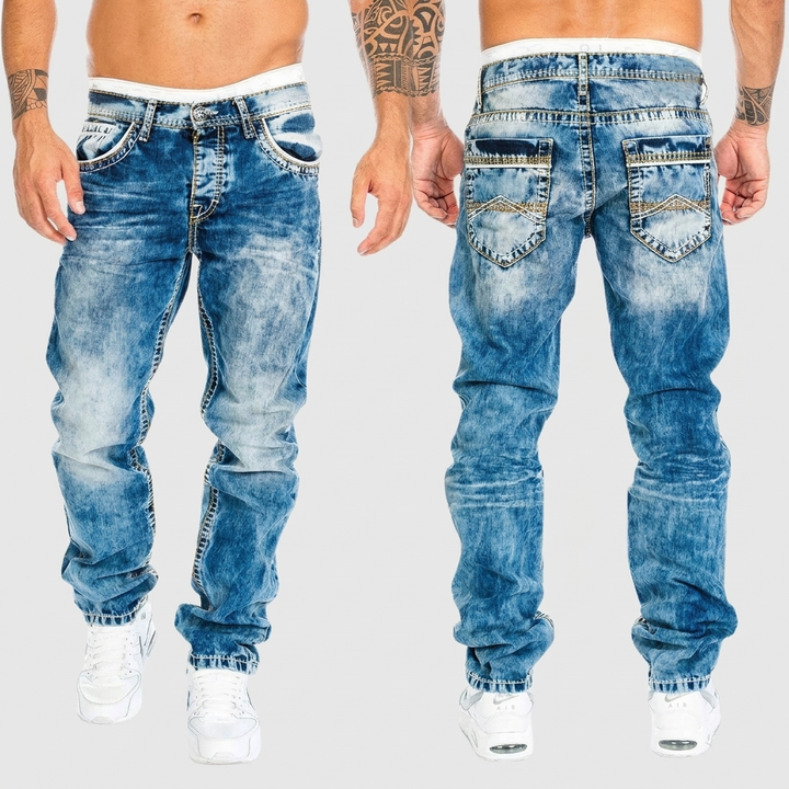 Distressed Acid Wash Jeans