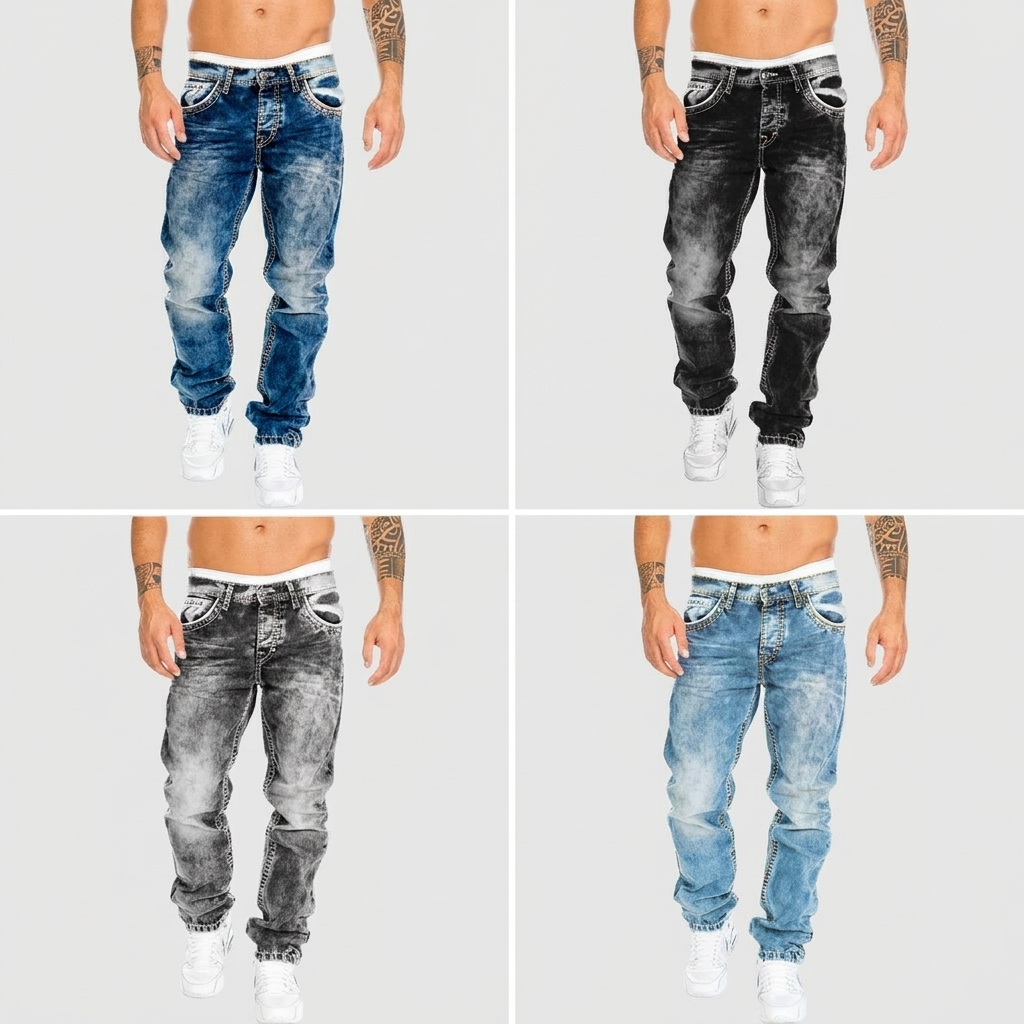 Distressed Acid Wash Jeans