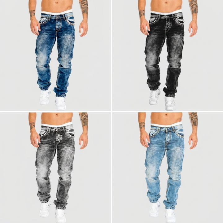 Distressed Acid Wash Jeans
