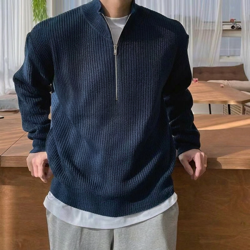 Men's Ribbed Half-Zip Sweater
